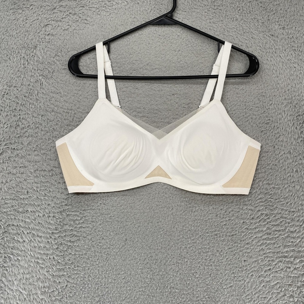 Honeylove Crossover Bra Womens Large White Mesh T Shirt Smoothing Everyday
